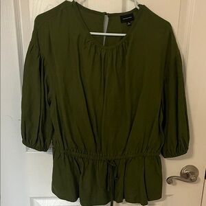 Who What Wear Olive Green Peplum Drawstring Tunic